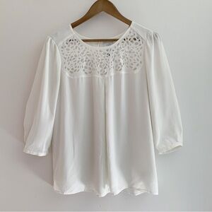 Anthropologie HD in Paris Dara Laser Cut Blouse